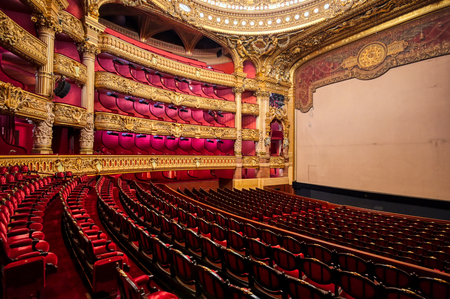 Paris, France - April 23, 2019 - The auditorium of the Palais Garnier located in Paris, France.のeditorial素材