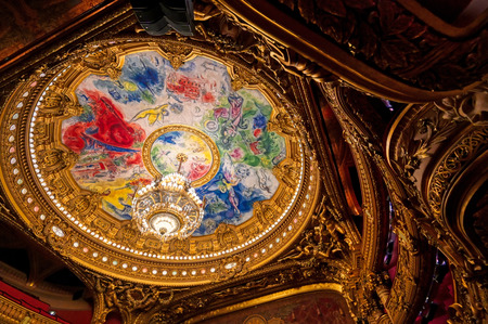 Paris, France - April 23, 2019 - The auditorium of the Palais Garnier located in Paris, France.のeditorial素材