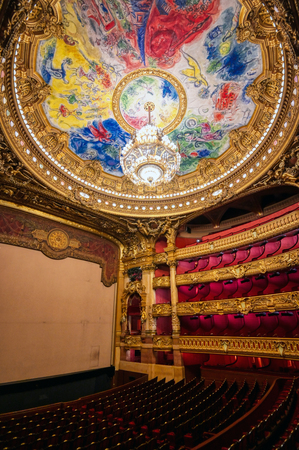Paris, France - April 23, 2019 - The auditorium of the Palais Garnier located in Paris, France.のeditorial素材