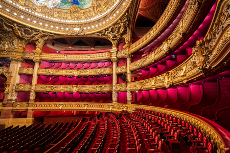 Paris, France - April 23, 2019 - The auditorium of the Palais Garnier located in Paris, France.のeditorial素材