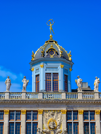 Buildings and architecture in the Grand Place, or Grote Markt, the central square of Brussels, Belgium.のeditorial素材