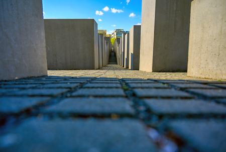 Berlin, Germany - May 5, 2019 - The Memorial to the Murdered Jews of Europe, also known as the Holocaust Memorial, is a memorial in Berlin to the Jewish victims of the Holocaust located in Berlin, Germany.のeditorial素材