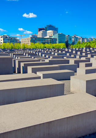 Berlin, Germany - May 5, 2019 - The Memorial to the Murdered Jews of Europe, also known as the Holocaust Memorial, is a memorial in Berlin to the Jewish victims of the Holocaust located in Berlin, Germany.のeditorial素材