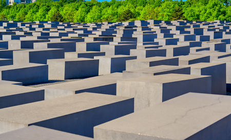 Berlin, Germany - May 5, 2019 - The Memorial to the Murdered Jews of Europe, also known as the Holocaust Memorial, is a memorial in Berlin to the Jewish victims of the Holocaust located in Berlin, Germany.のeditorial素材