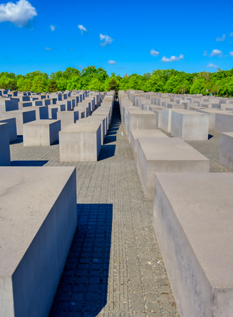 Berlin, Germany - May 5, 2019 - The Memorial to the Murdered Jews of Europe, also known as the Holocaust Memorial, is a memorial in Berlin to the Jewish victims of the Holocaust located in Berlin, Germany.のeditorial素材