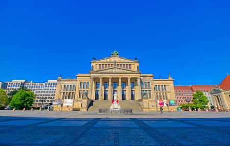 Berlin, Germany - May 5, 2019 - The Gendarmenmarkt square in Berlin, Germany which houses the Berlin Concert Hall (Konzerthaus) and the French and German Churches.のeditorial素材