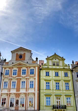 Architecture in the Old Town Square in Prague, Czech Republic.のeditorial素材