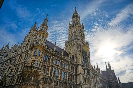 The New Town Hall located in the Marienplatz in Munich, Germanyの写真素材