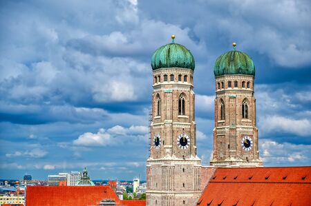 The Frauenkirche, or Cathedral of Our Dear Lady) located in Munich, Bavaria, Germany.の写真素材