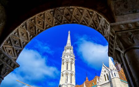 The Church of the Assumption of the Buda Castle, more commonly known as the Matthias Church, located in Budapest, Hungary.の写真素材