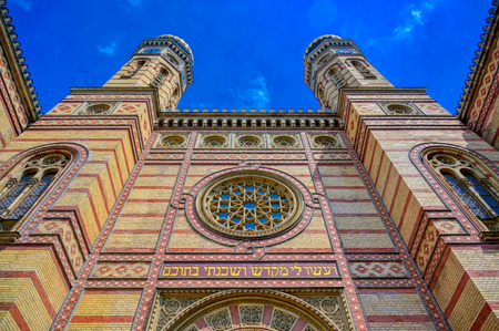 Budapest, Hungary - May 26, 2019 - The Dohany Street Synagogue (Tabakgasse Synagogue), built in 1859, located in Budapest, Hungary.のeditorial素材
