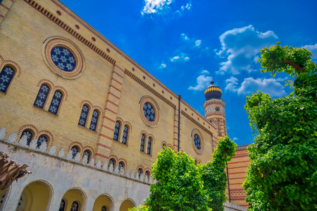 Budapest, Hungary - May 26, 2019 - The Dohany Street Synagogue (Tabakgasse Synagogue), built in 1859, located in Budapest, Hungary.のeditorial素材