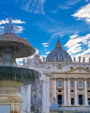 Vatican City - May 30, 2019 - St. Peter's Basilica and St. Peter's Square located in Vatican City near Rome, Italy.のeditorial素材