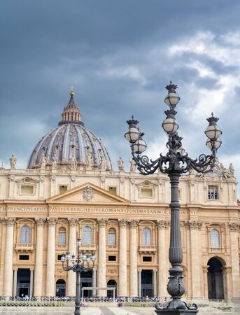 Vatican City - May 30, 2019 - St. Peter's Basilica and St. Peter's Square located in Vatican City near Rome, Italy.のeditorial素材