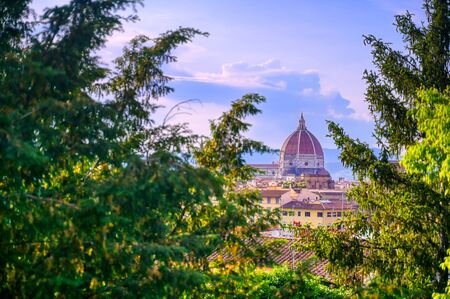 A daytime view of the Florence Cathedral located in Florence, Italy.の写真素材