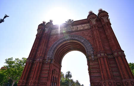 The Arc de Triomf in the city of Barcelona in Catalonia, Spain.の写真素材