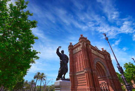 The Arc de Triomf in the city of Barcelona in Catalonia, Spain.の写真素材