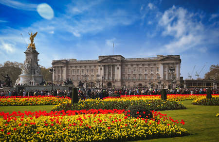 London, UK - April 17, 2019 - Buckingham Palace, Home of the British Queen, State Rooms and Victoria Memorial on a sunny day in London, UK.のeditorial素材