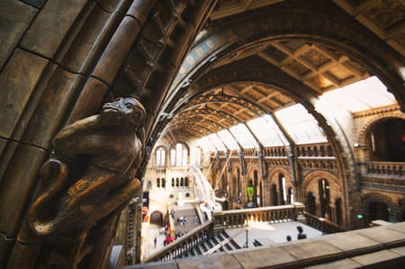 London, United Kingdom - April 17, 2019 - The central hall of the Natural History Museum in South Kensington, London, United Kingdom.のeditorial素材