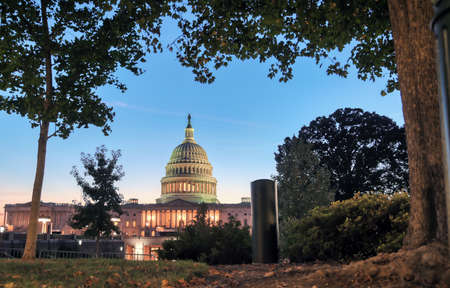 The United States Capitol, the meeting place of the United States Congress, located on Capitol Hill at the eastern end of the National Mall in Washington, D.C.の写真素材