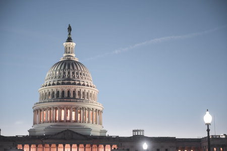 The United States Capitol, located on Capitol Hill at the eastern end of the National Mall in...