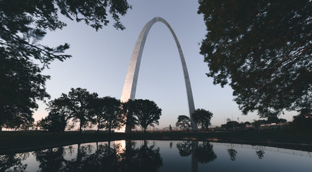 Early morning views of the Gateway Arch in St. Louis, Missouri.