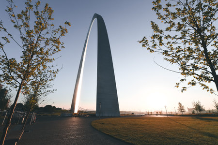 Early morning views of the Gateway Arch in St. Louis, Missouri.