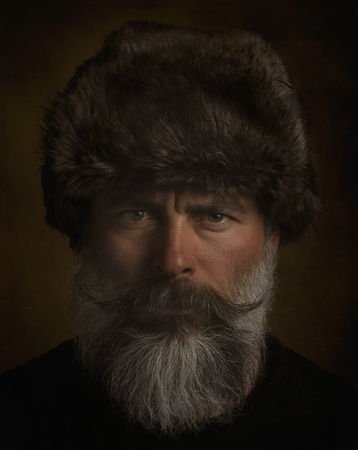 Portrait of a bearded manの写真素材