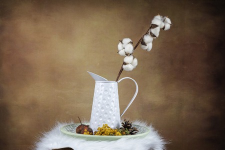 Vintage still life with a jugの写真素材