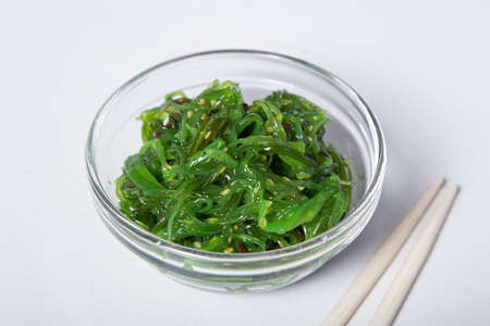 Hiyashi Wakame Chuka or Seaweed Salad, Japanese Food, on White Backgroundの写真素材