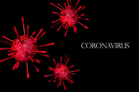 Virus. Abstract microbe on black background. allergy bacteria, medical healthcare, microbiology concept.の写真素材