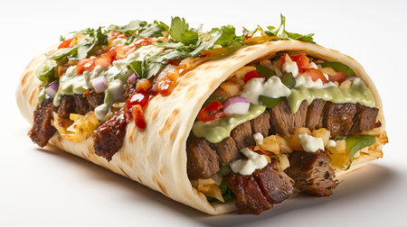 delicious shawarma on a white backgroundの素材