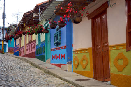 Colonial street in Colombiaのeditorial素材