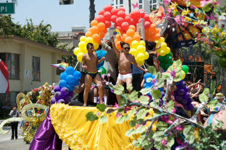 Float with dancers during the Long Beach Lesbian and Gay Pride Parade 2012