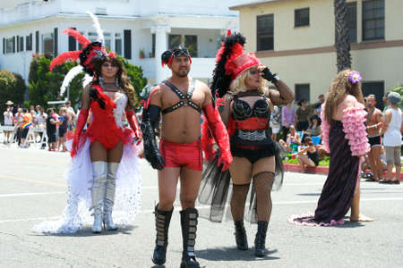 Activists wearing costumes during the Long Beach Lesbian and Gay Pride Parade 2012のeditorial素材