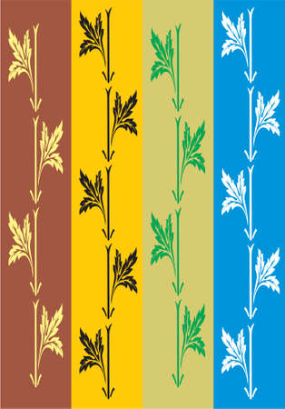 set of colors with vegetationのイラスト素材