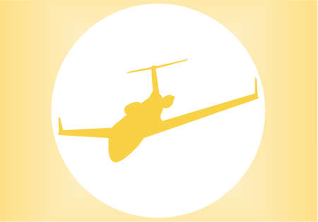 Silhouette of a aeroplane at sunset