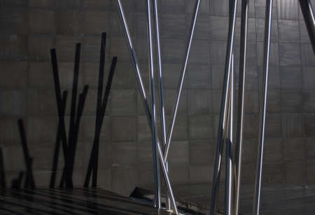 closeup view of a modern sculptureの写真素材