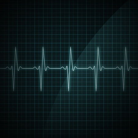 Healthy heart beat on monitor screen. Medical illustration.の写真素材