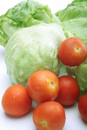 tomato and cabbageの写真素材