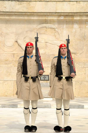 June 1, 2013. Greek Parliament, Syntagma Square, Athens, Greece. The guards are prepared for change.