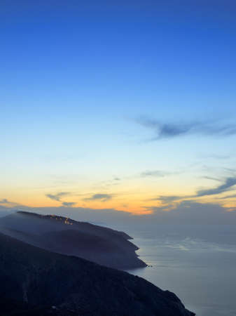 Folegandros at dusk  Cyclades island 