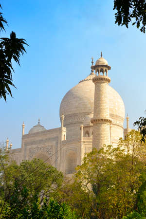 View of Taj Mahal from the outdoor gardens の写真素材