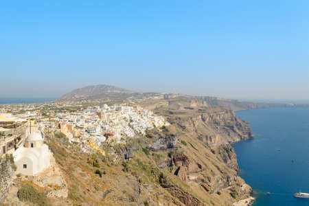 View of Fira and caldera in Santorini island の写真素材