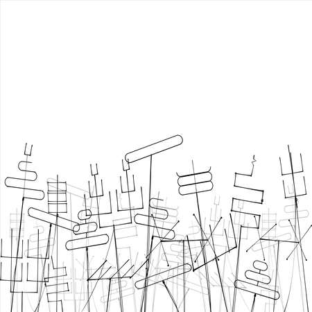 Crowd of bent and wonky TV Aerialsのイラスト素材