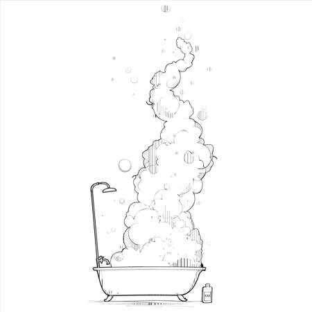 A Bubble bath gone out of controlのイラスト素材