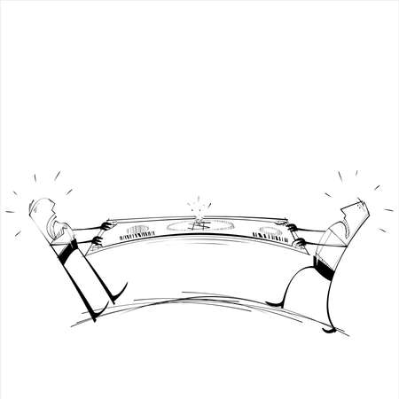 Two Men having a fight over some moneyのイラスト素材