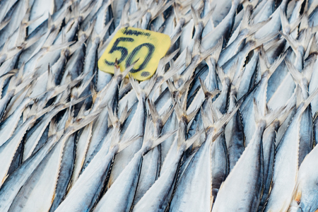 Dried fish in local Thai market.