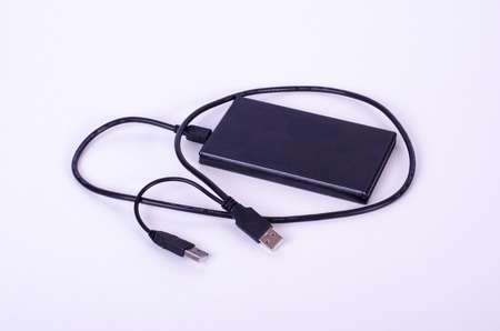 External hard disk isolated on white background