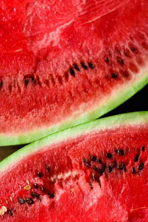 Texture of fresh ripe watermelon. Macro close up, top viewの写真素材
